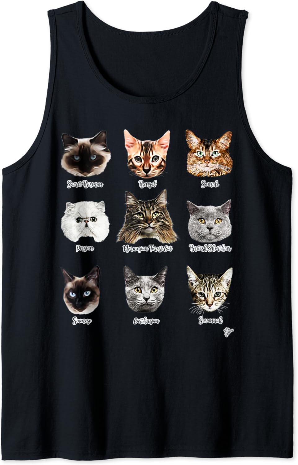cat breeds outfit handmade kitten Design funny cat Tank Top